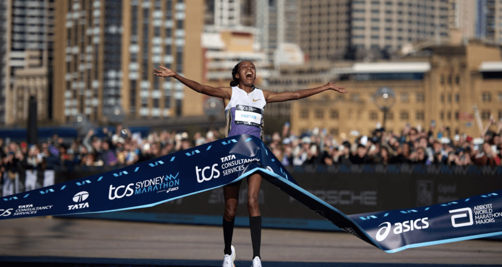 Sifan Hassan Winning Sydney Marathon